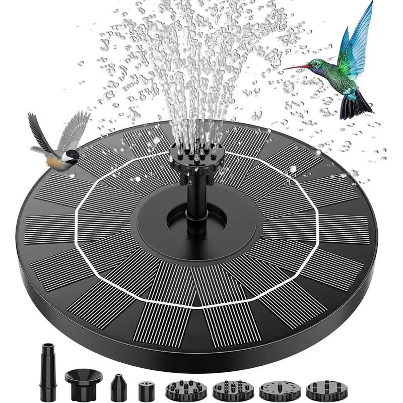 Solar Bird Bath Fountain – Floating Water Pump With 6 Nozzles For Garden & Pond