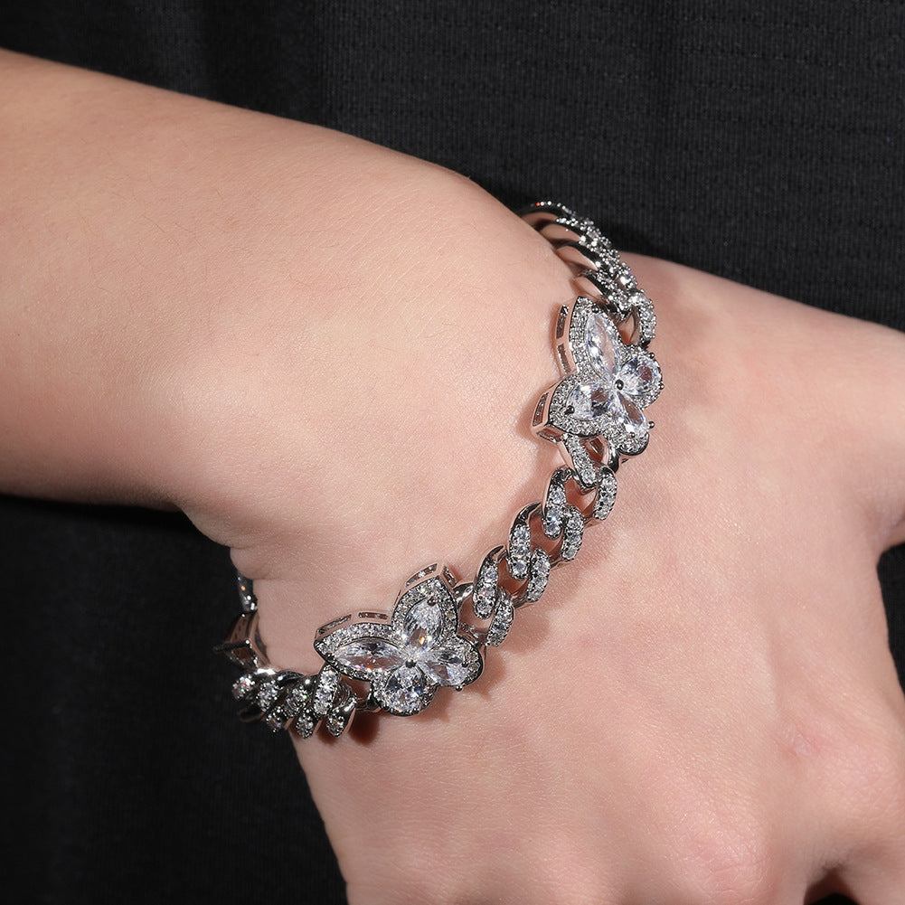 Sparkling Crystal Butterfly Chain Necklace