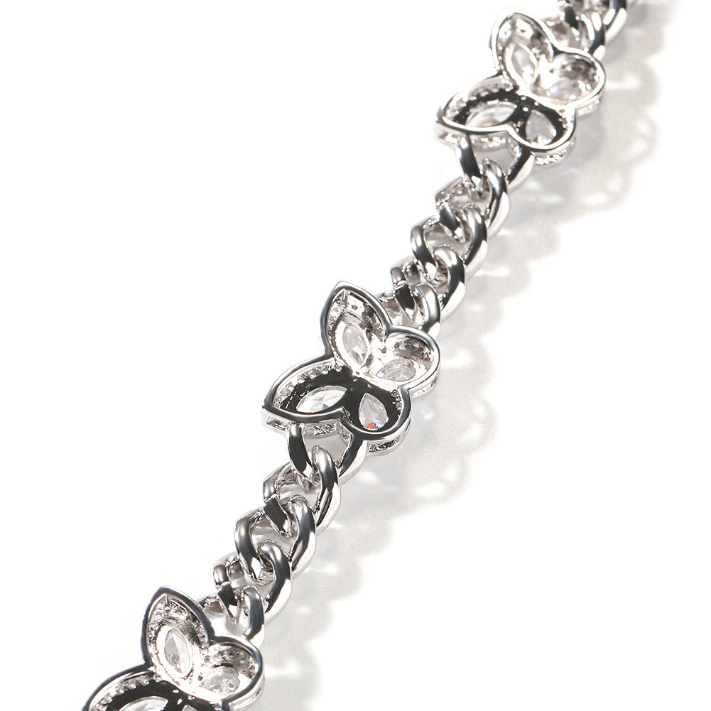 Sparkling Crystal Butterfly Chain Necklace