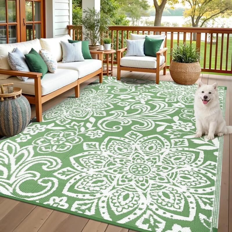 Waterproof Reversible Straw Rug — Heat Insulation For Outdoor Use