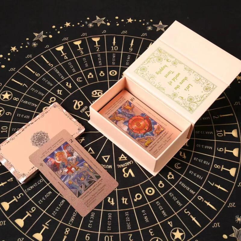 Rose Gold Tarot Deck – Waterproof Cards With Guide Book