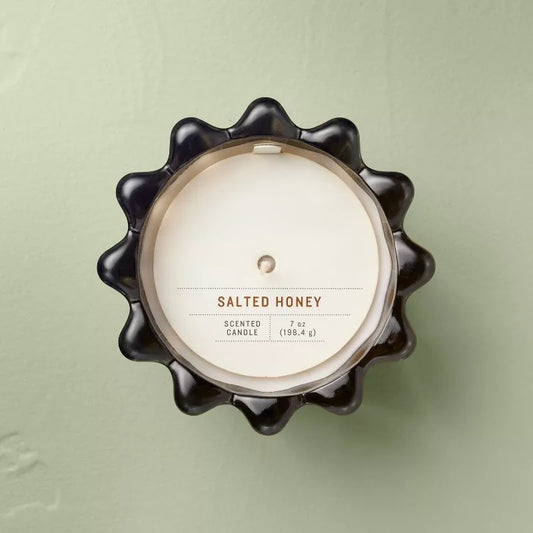 Autumn Spice Ribbed Glass Candle