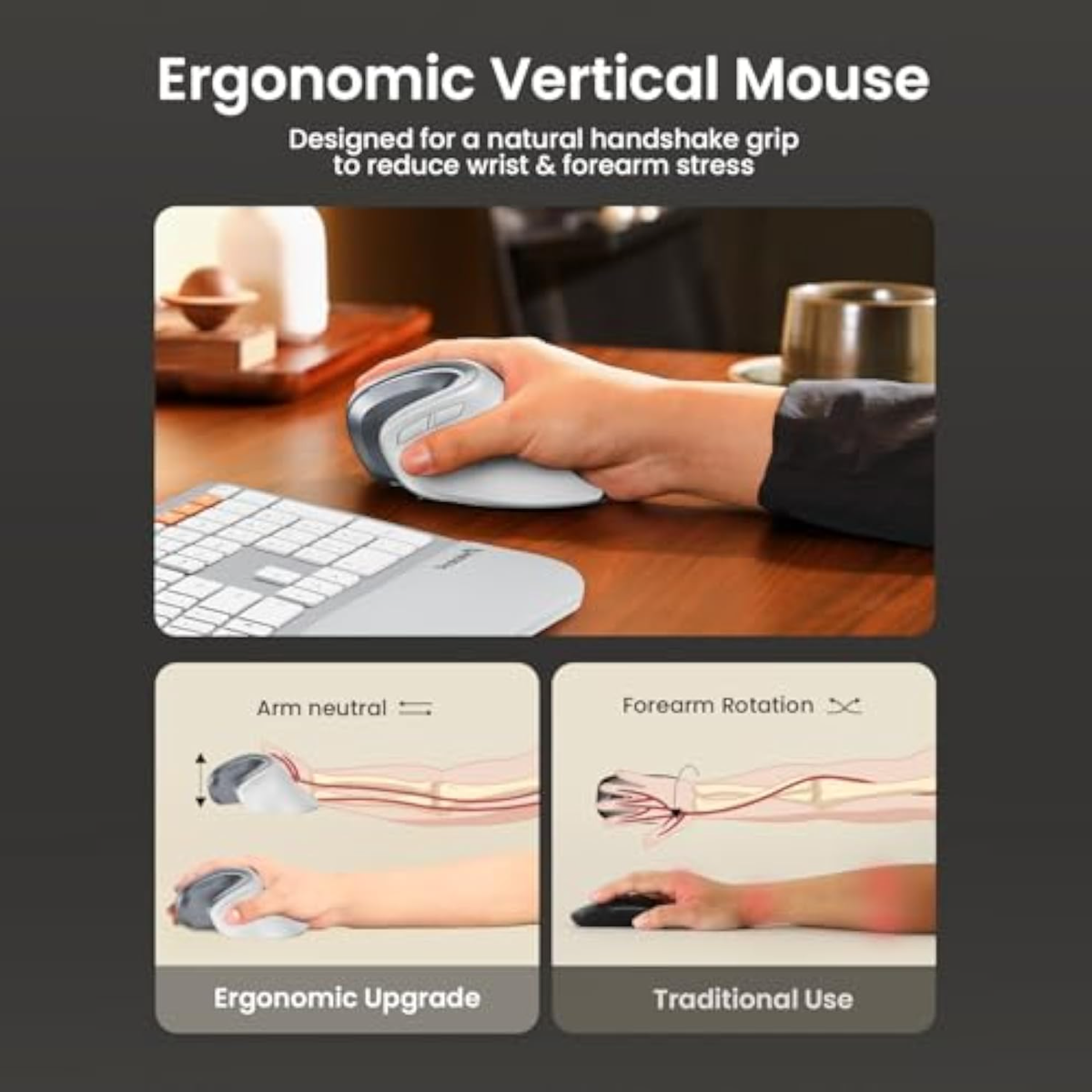 Rechargeable Vertical Ergonomic Mouse