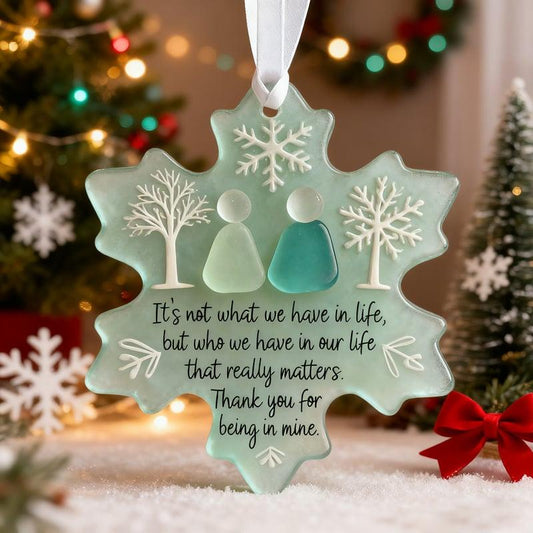 Sea Glass Snowflake Christmas Ornament For Friendship