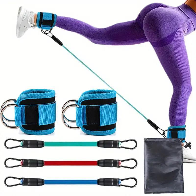 Adjustable Ankle Resistance Bands 5-Pack – Leg & Hip Training Bands For Home Workout, Yoga & Gym Fitness