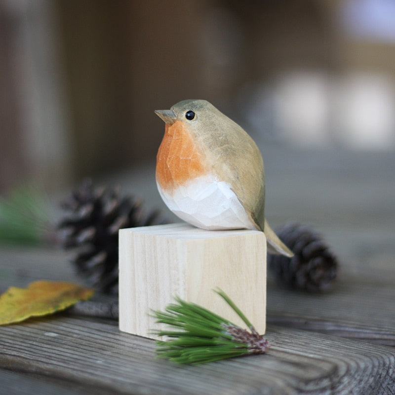 Artisanal Wooden Bird Sculptures