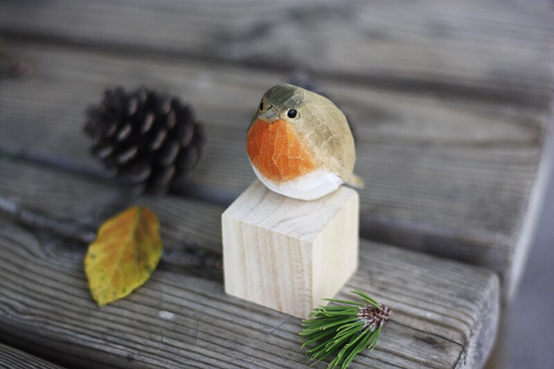 Artisanal Wooden Bird Sculptures