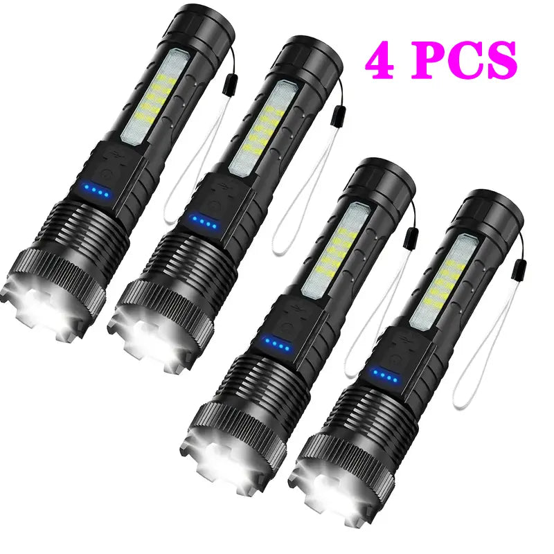 2-Pack Rechargeable Zoom LED Flashlights – Ultra Bright Emergency & Camping Torch With 6 Modes