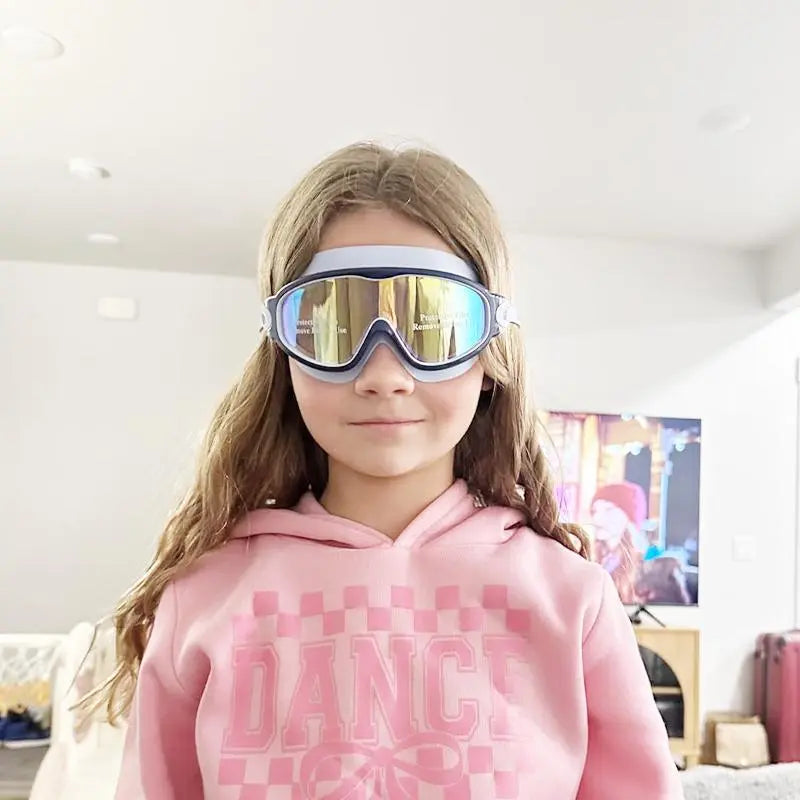 Kids Anti-Fog Swimming Goggles With Earplugs โ Wide-View Silicone, 2-Pack