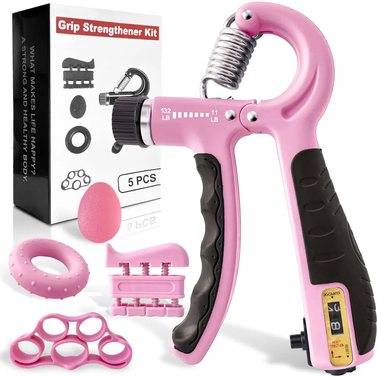 Grip Strengthener Kit – Adjustable Hand & Forearm Trainer (5 Pack)