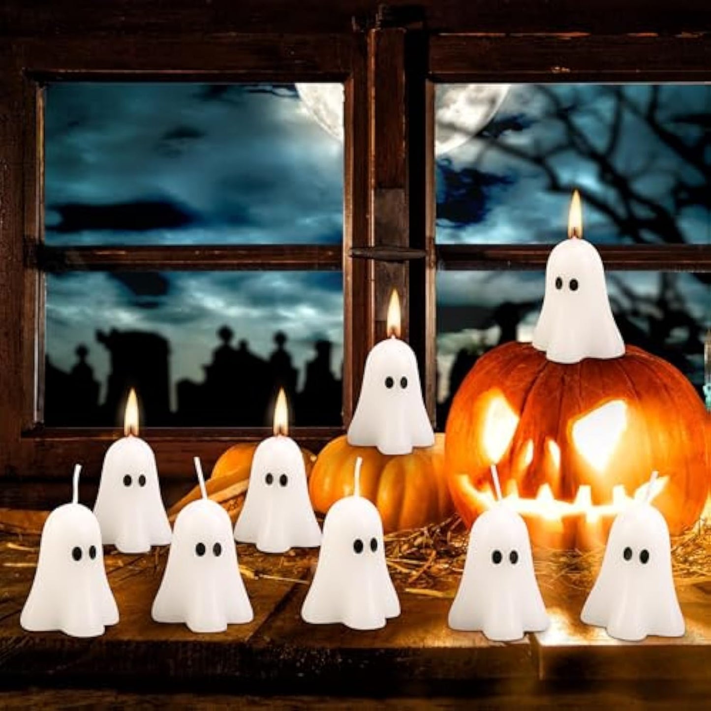 Midnight Spirits White Ghost Candles
