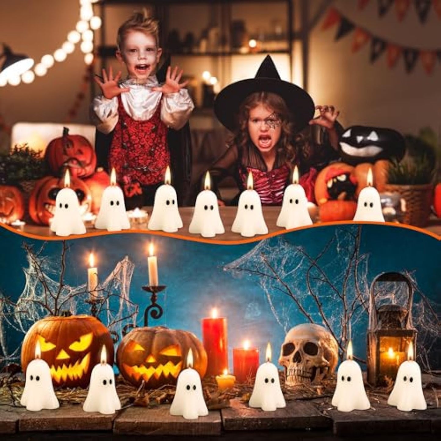 Midnight Spirits White Ghost Candles