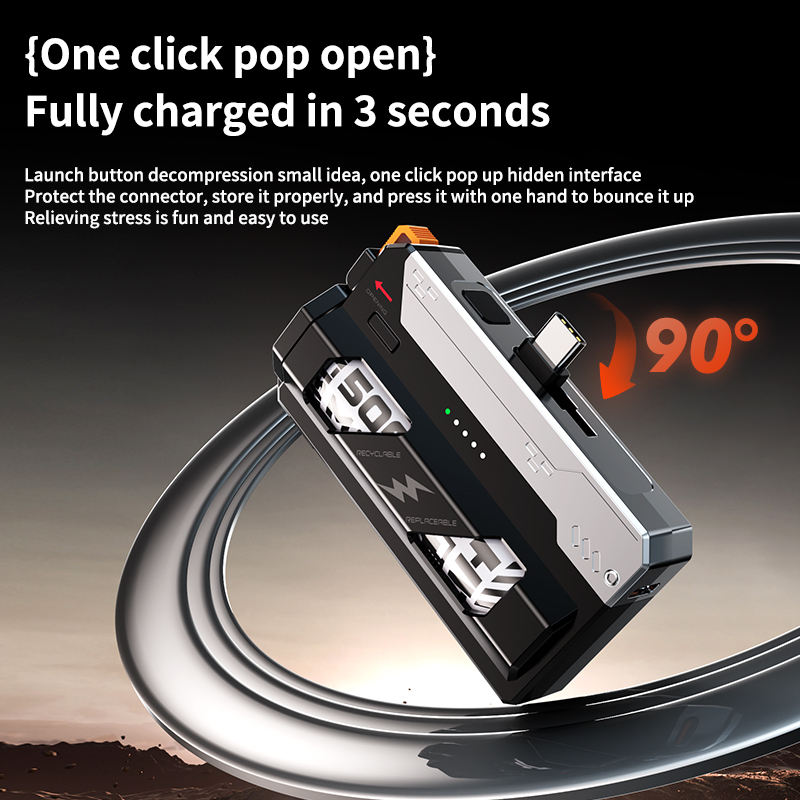 22.5w Fast Charging Power Supply With Replaceable Battery