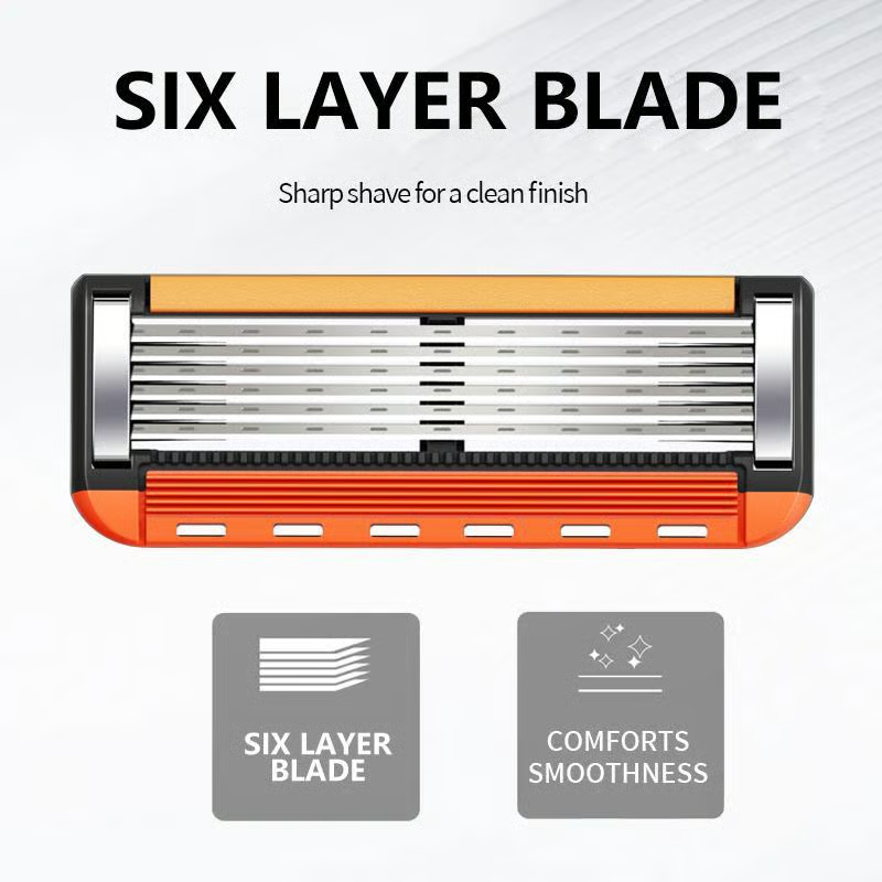 Free Men's Razor Handle With Refill Blades - Ultra-Sharp Stainless Steel