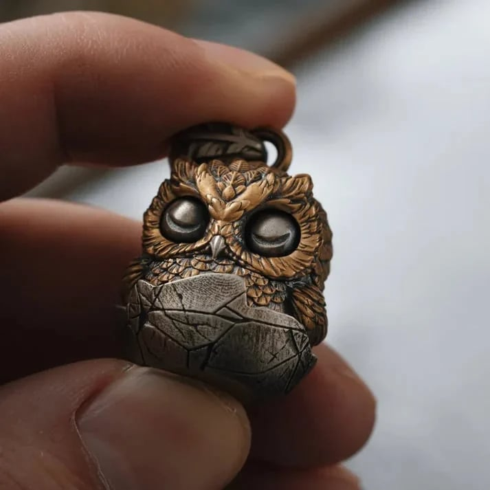 Whimsical Owl Fidget Pendant