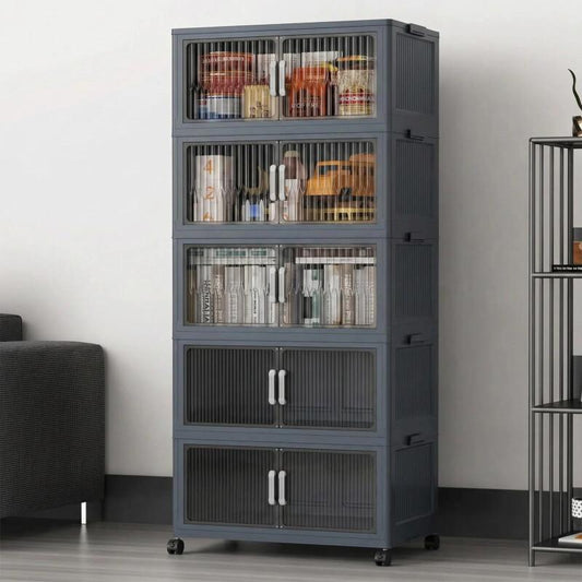 5-Tier Stackable Storage Bins – Collapsible Organizer With Wheels