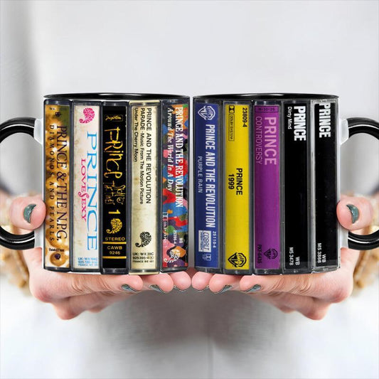 Prince Albums Cassette Collection Mug - Retro Music Gift