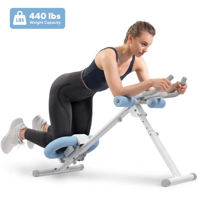 Dual Track Adjustable Ab Trainer Machine With LCD Monitor