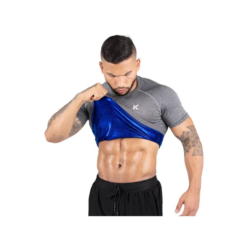 Men’s Heat Trapping Sauna T-Shirt – Compression Sweat-Enhancing Workout Top For Gym, Exercise & Athletic Training