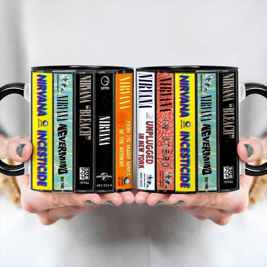 Nirvana Albums Cassette Collection Mug - Retro Music Gift