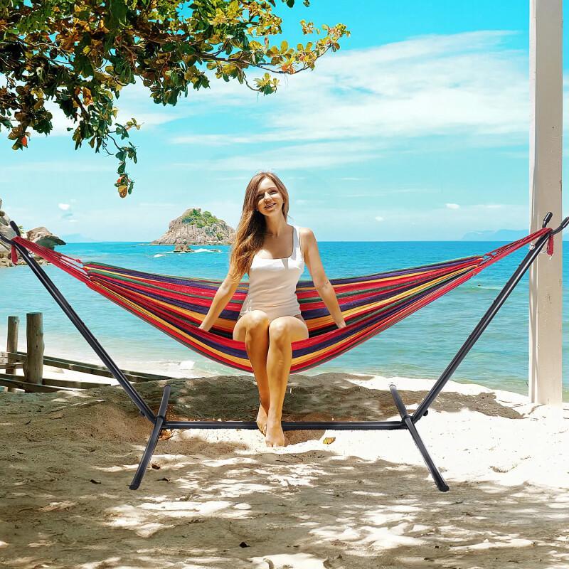Portable Hammock With Stand – 450LB Steel Frame Outdoor Lounge
