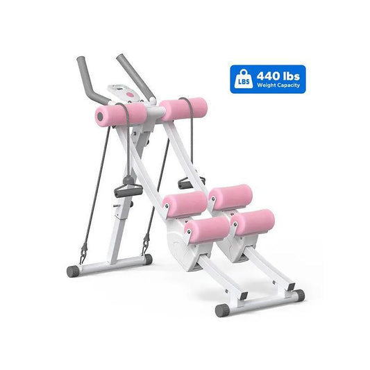 Dual Track Adjustable Ab Trainer Machine With LCD Monitor