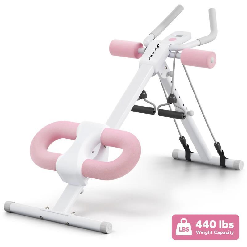 Dual Track Adjustable Ab Trainer Machine With LCD Monitor