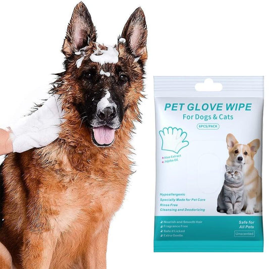 Rinse-Free Dog Shampoo Mitts – Hypoallergenic Pet Bath Wipes