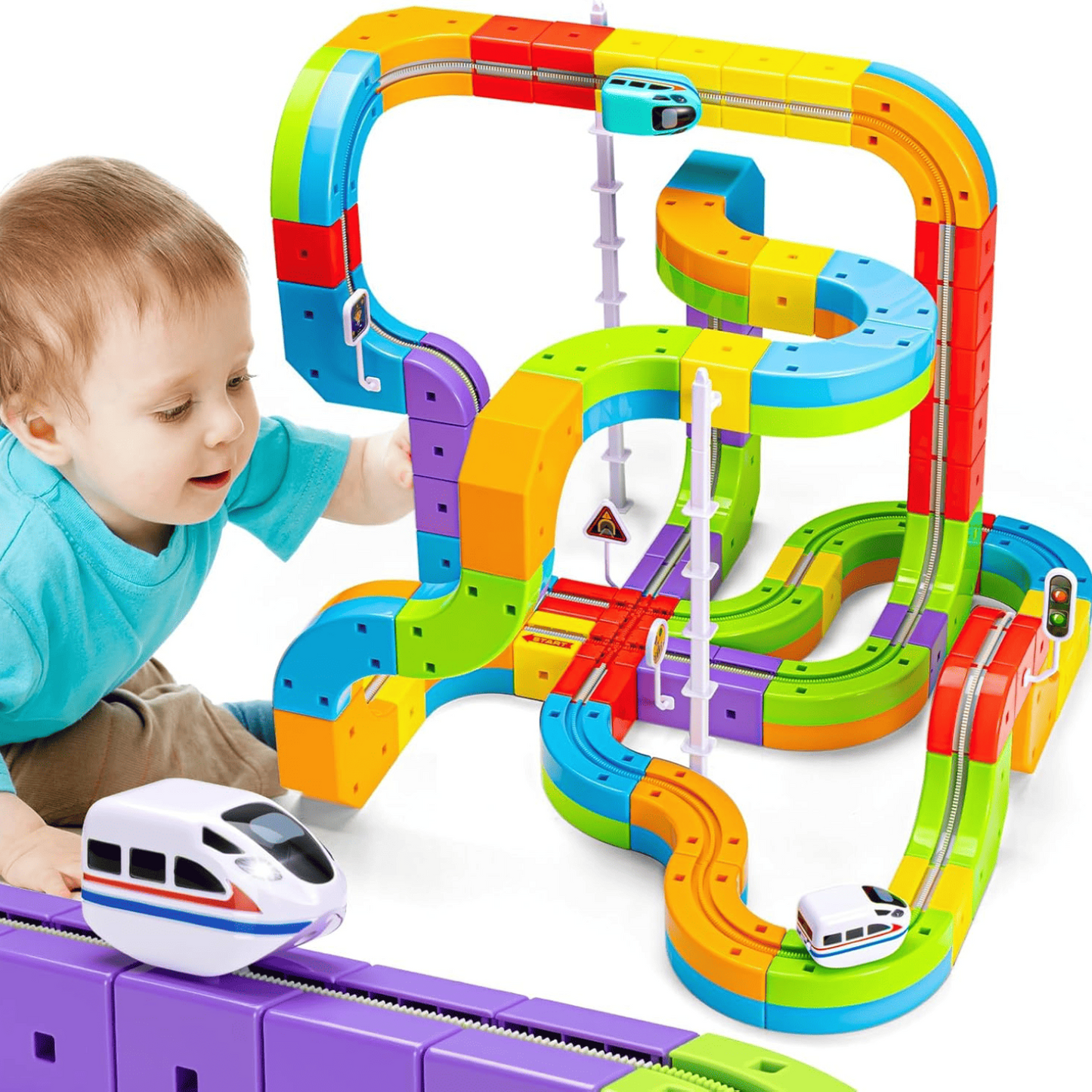 Electric 3D Race Track Set For Kids
