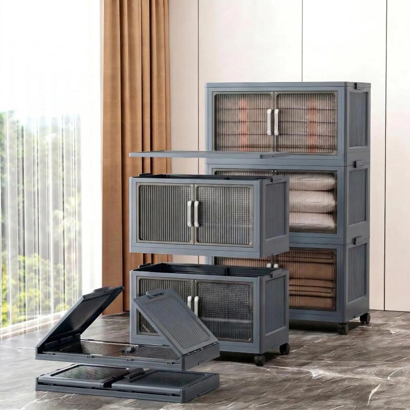 5-Tier Stackable Storage Bins – Collapsible Organizer With Wheels
