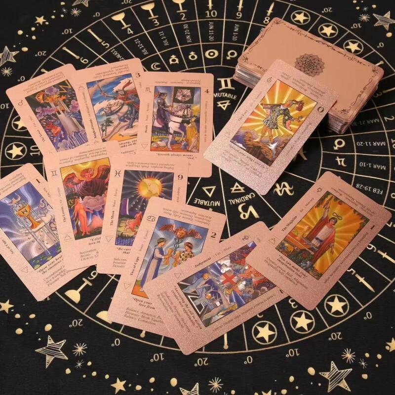 Rose Gold Tarot Deck – Waterproof Cards With Guide Book
