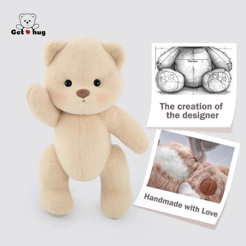 Handmade Jointed Teddy Bear – 12” Poseable Plush