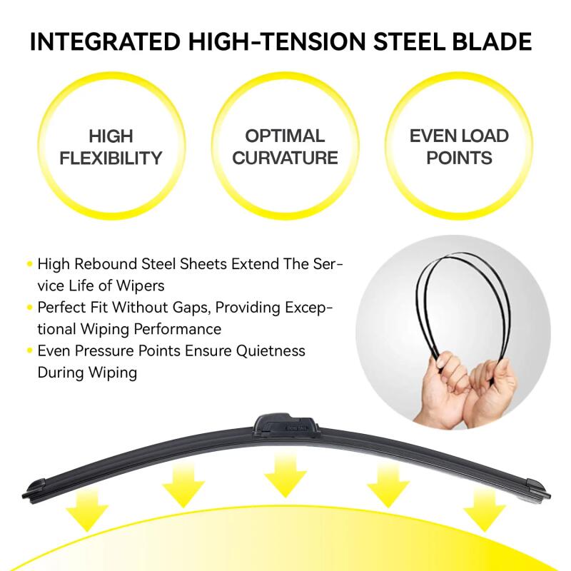 Wiper Blade For Toyota Honda Nissan Hyundai– Premium U-Hook Compatible, Durable & Easy Installation, Fits Multiple Toyota Models Up Car