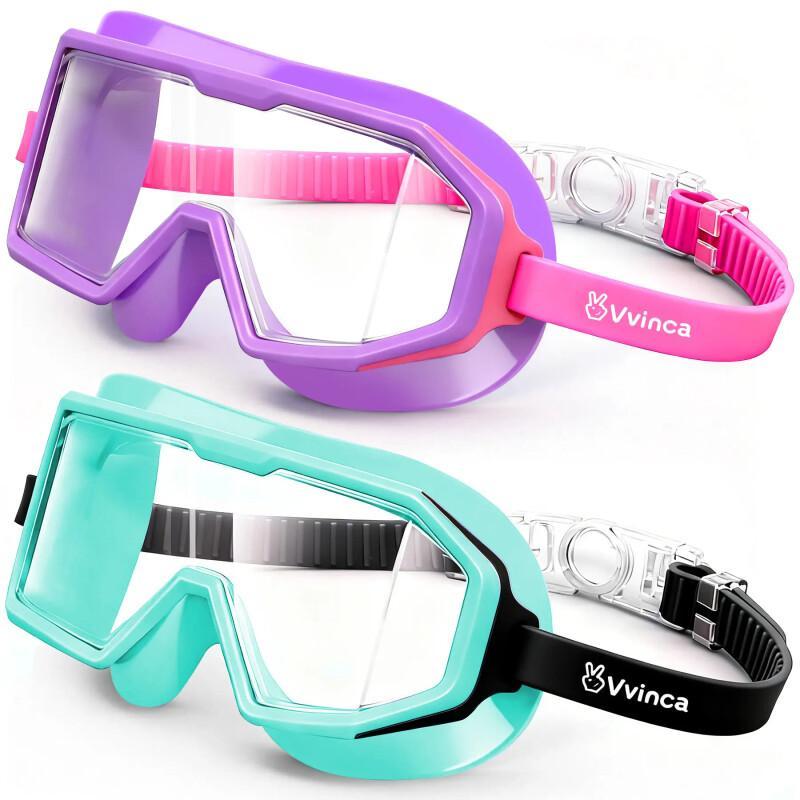 Kids Swim Goggles 2-Pack – Anti-Fog UV Protection (Ages 3–12)