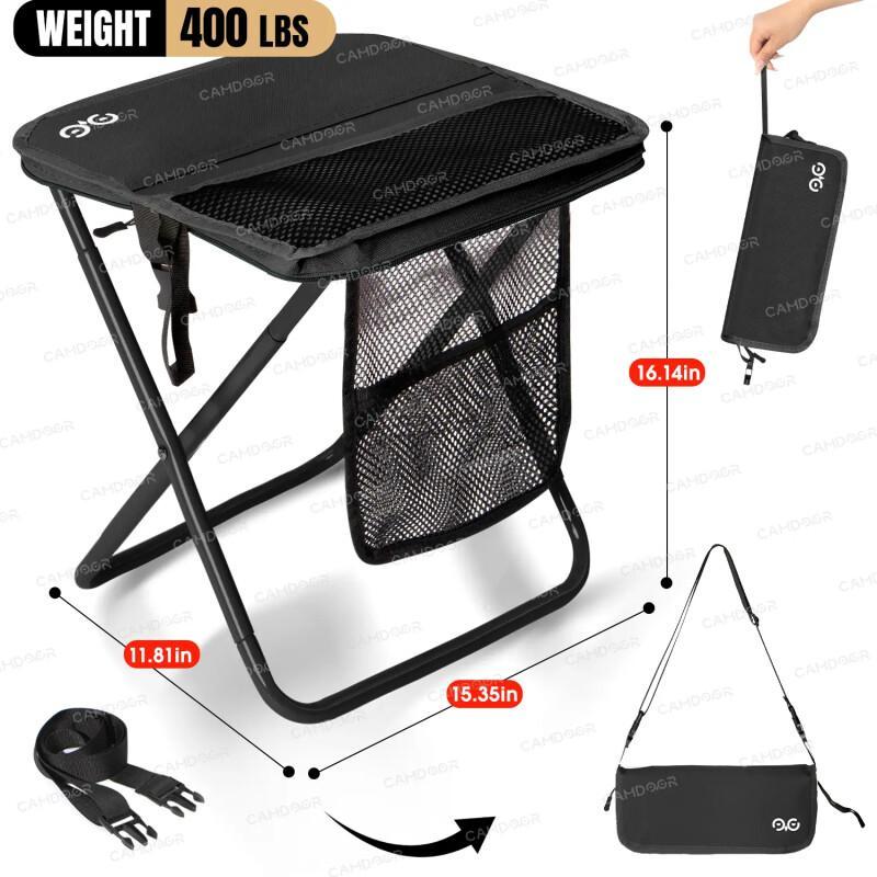 Portable Folding Camping Chair – Ultra Light With Strap & Side Pockets
