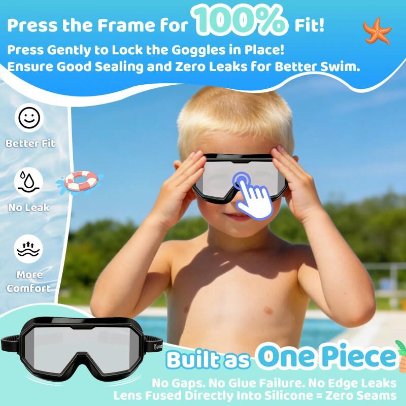 Kids Swim Goggles 2-Pack – Anti-Fog UV Protection (Ages 3–12)