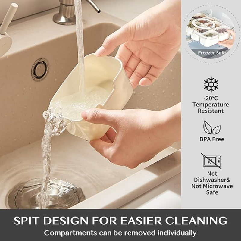 Snackle Box: 8-Compartment Portable Snack Container With Lid