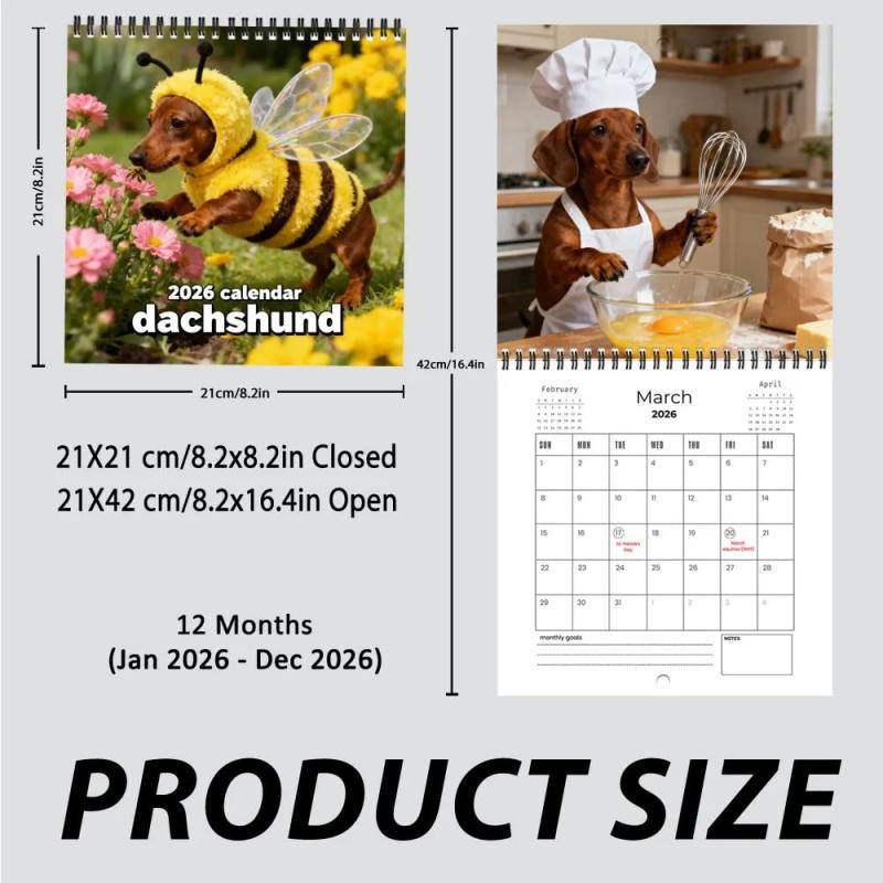 2026 Dachshund Wall Calendar