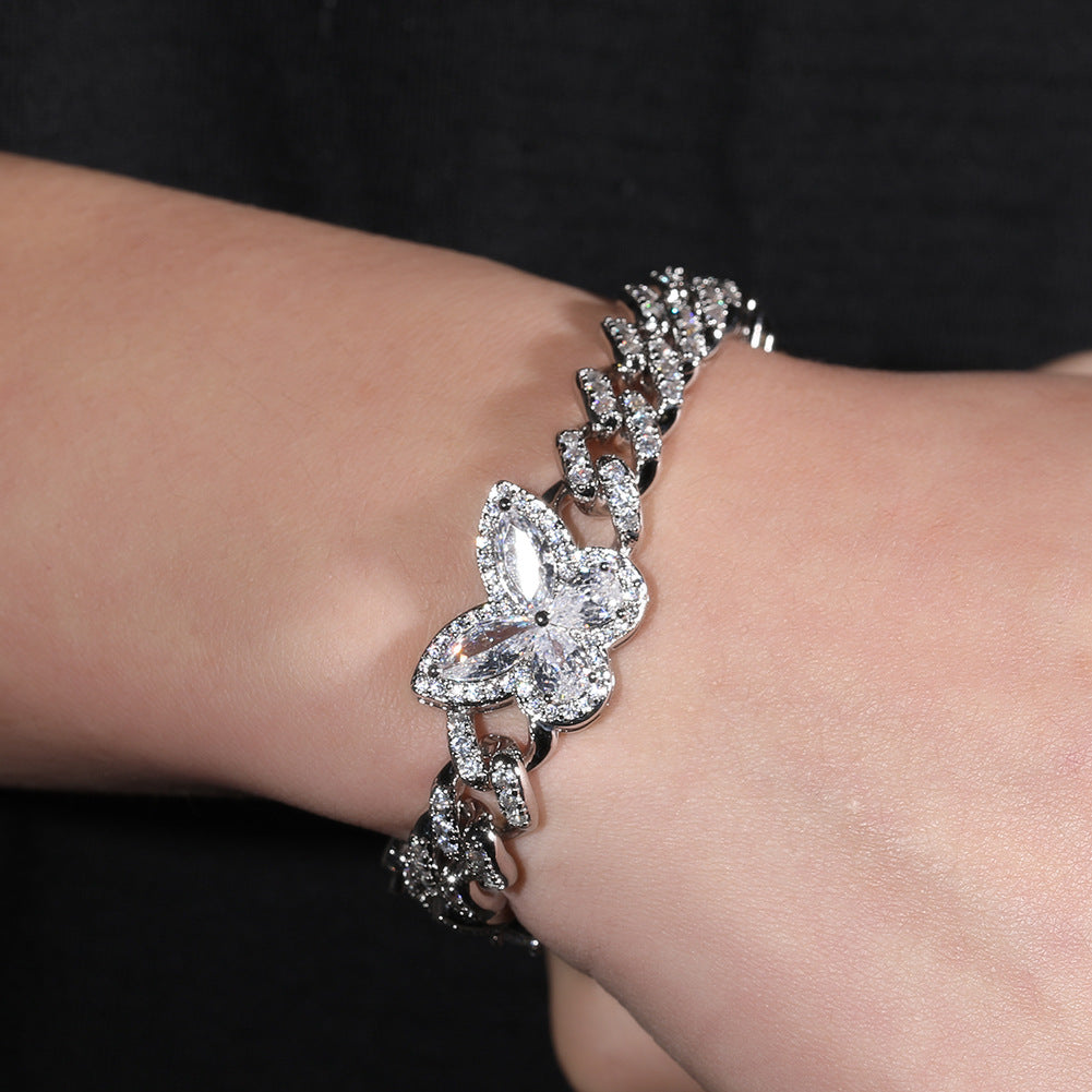 Sparkling Crystal Butterfly Chain Necklace