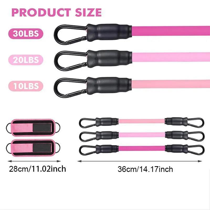 Adjustable Ankle Resistance Bands 5-Pack – Leg & Hip Training Bands For Home Workout, Yoga & Gym Fitness