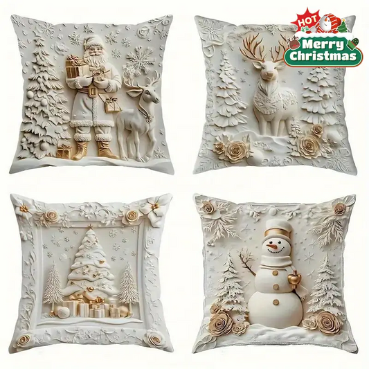 4-Pack Christmas Pillow Cover Set