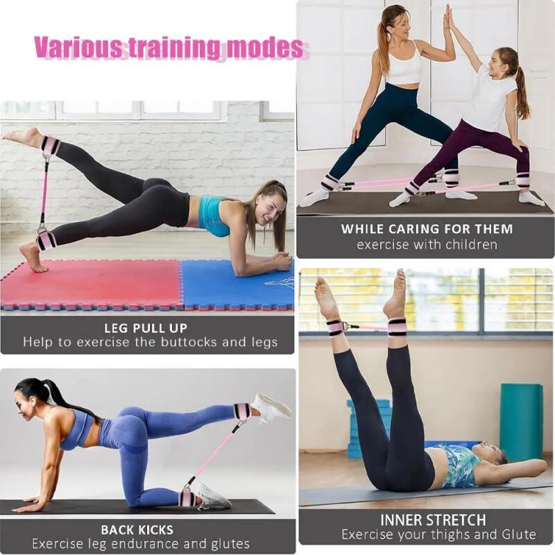 Adjustable Ankle Resistance Bands 5-Pack – Leg & Hip Training Bands For Home Workout, Yoga & Gym Fitness