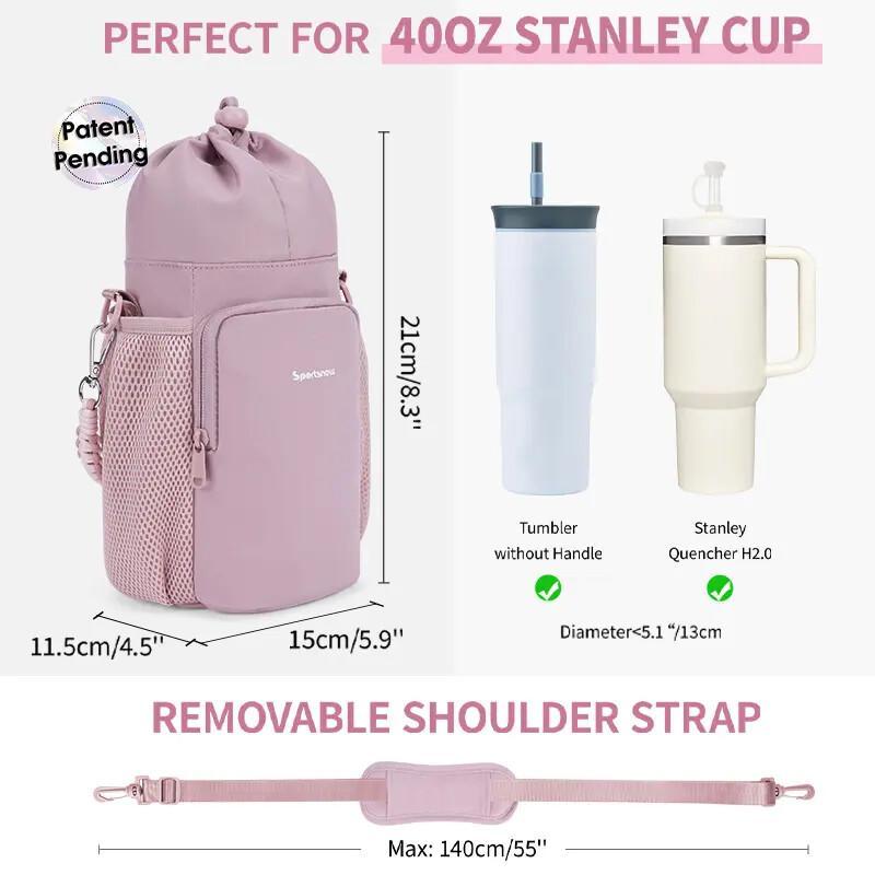 Insulated Water Bottle Carrier – Crossbody Holder With Pocket & Strap