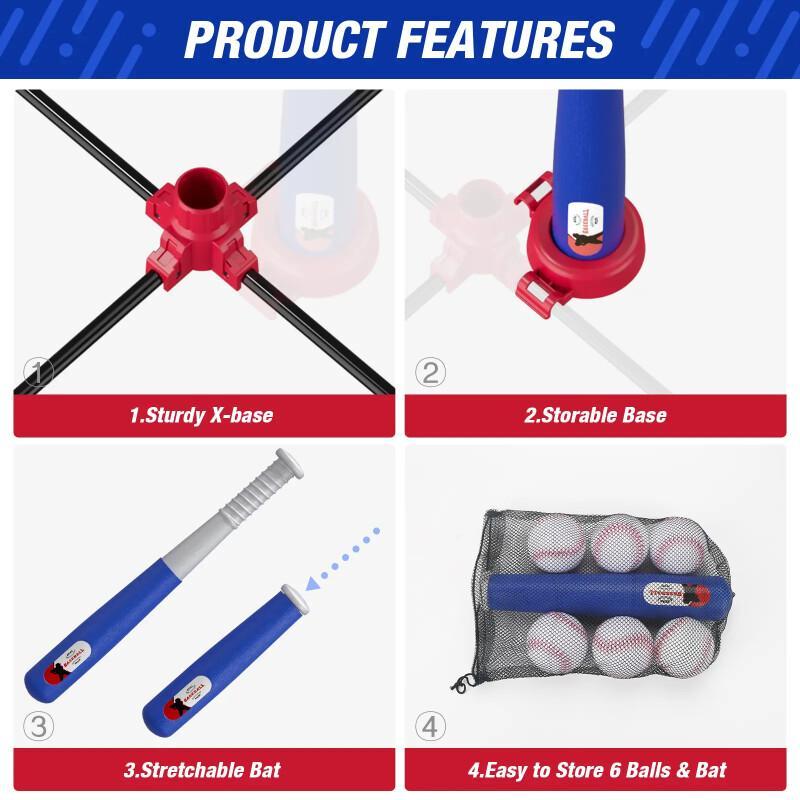 3-in-1 Kids Baseball Set – Tee, Launcher & Hanging Trainer