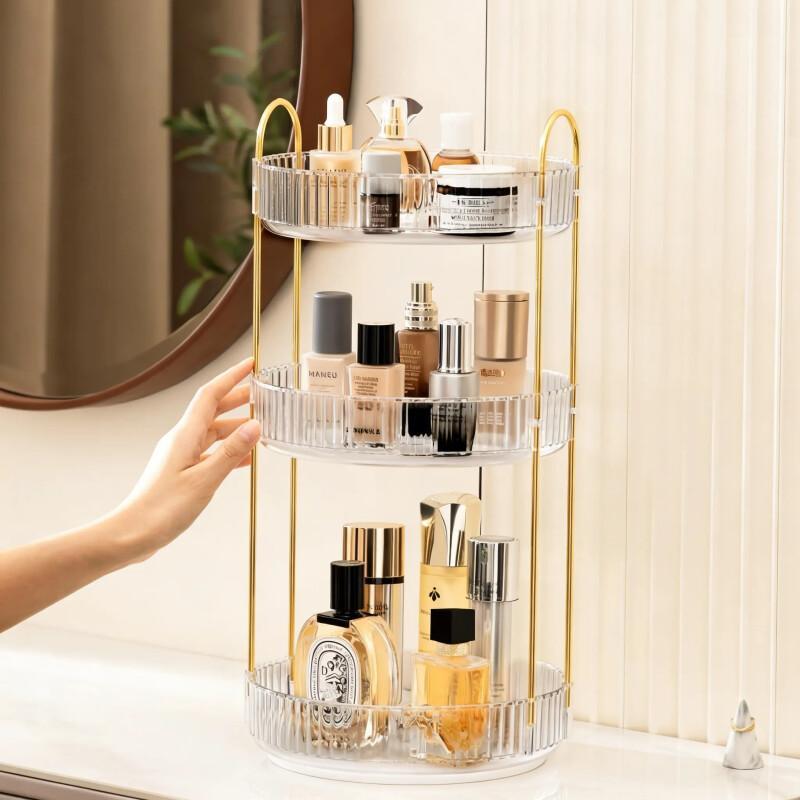 Rotating Makeup Organizer – Large Capacity Acrylic Storage
