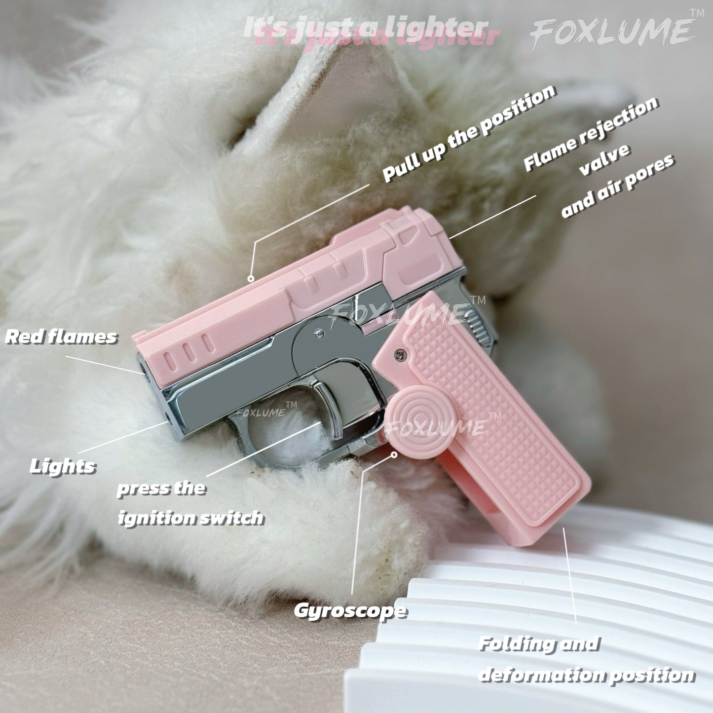Mother'S Day Gift-Elegant Fidget Lighter:-Foldable Windproof Flame with Gyroscope for Stress Relief