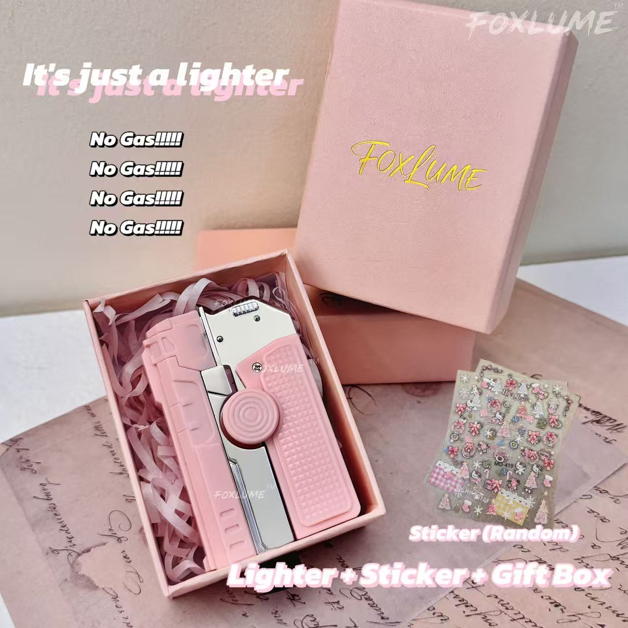 Mother'S Day Gift-Elegant Fidget Lighter:-Foldable Windproof Flame with Gyroscope for Stress Relief