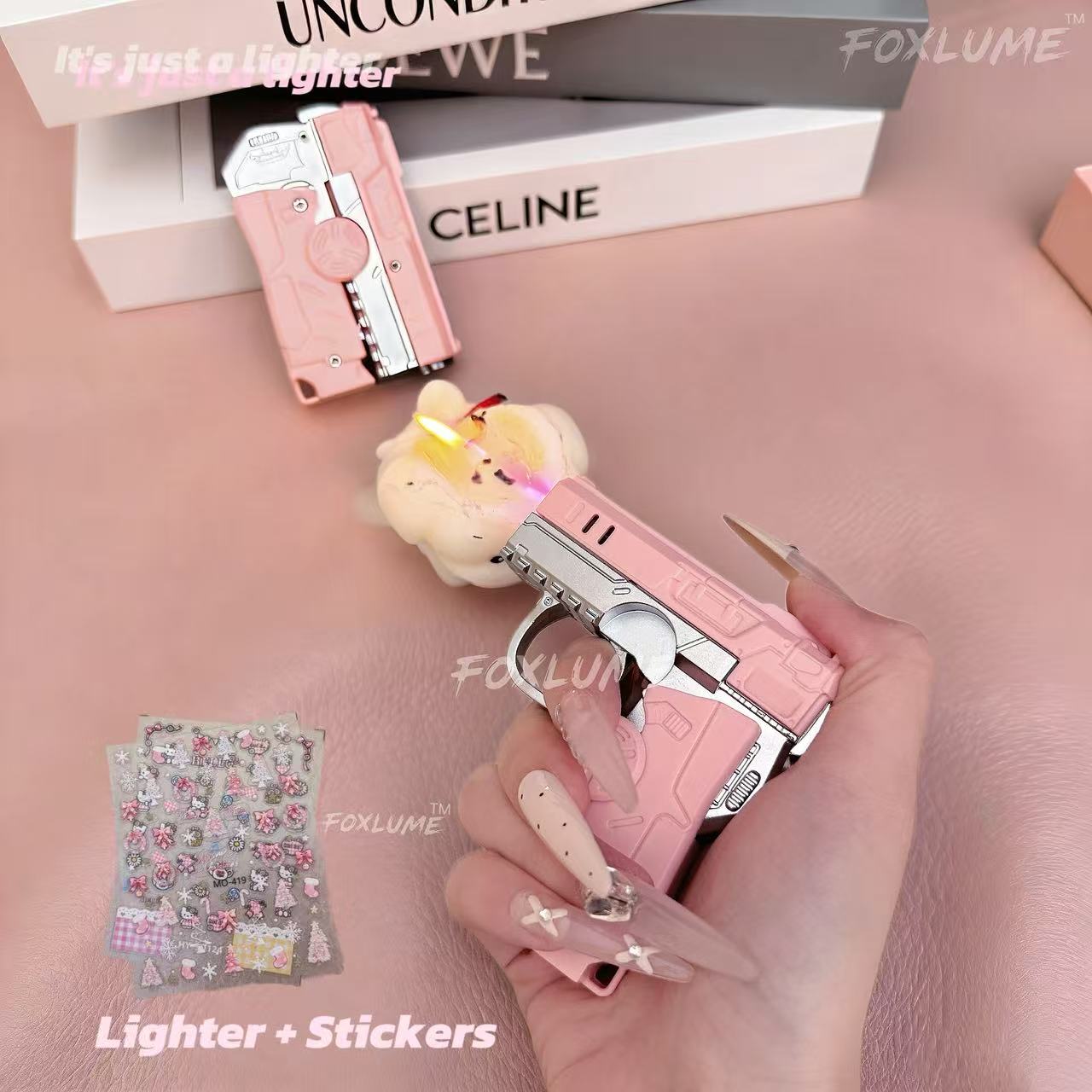 Mother'S Day Gift-Elegant Fidget Lighter:-Foldable Windproof Flame with Gyroscope for Stress Relief