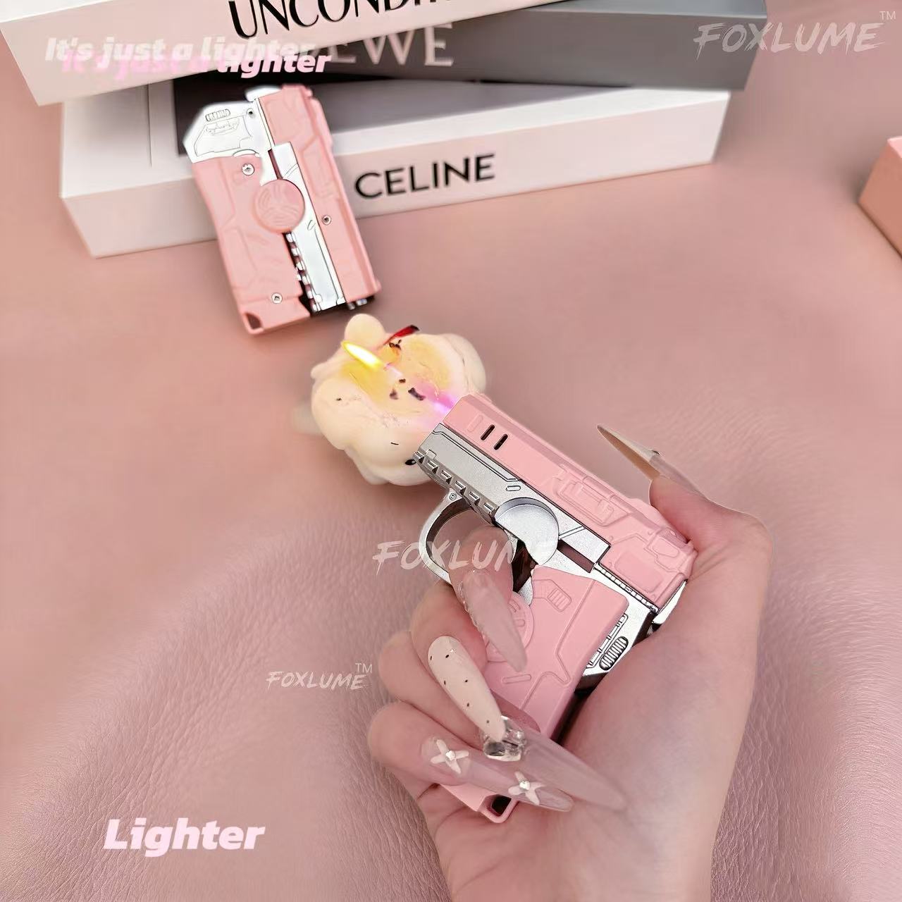 Mother'S Day Gift-Elegant Fidget Lighter:-Foldable Windproof Flame with Gyroscope for Stress Relief