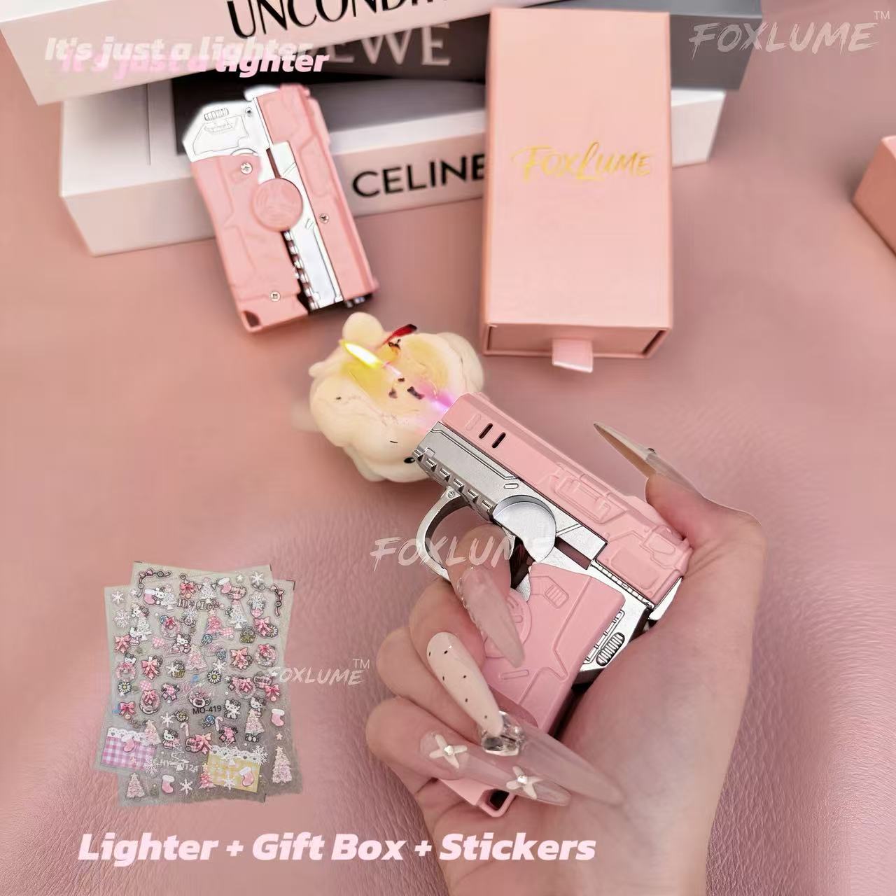 Mother'S Day Gift-Elegant Fidget Lighter:-Foldable Windproof Flame with Gyroscope for Stress Relief